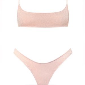 Light Pink Sparkly Triangle Bikini Set